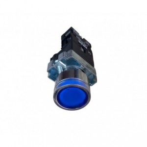 22mm PUSH BUTTON ILLUMINATED BLUE 220VAC NO PB-XB2-BW3661-B