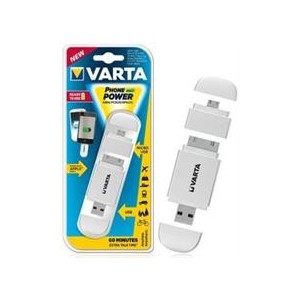 Varta 4008496807253 Mini Powerpack Charger 400mAh White - Smart 2-In-1 Solution