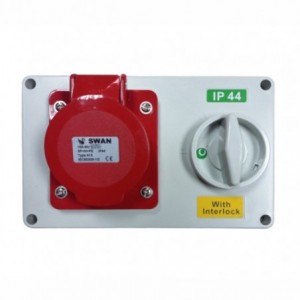 Enclosed And Switched Socket Interlocked 16A 3P E 380V IP44 IPS-CE-1414