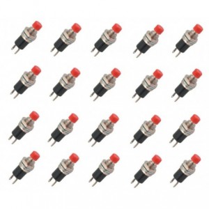 P/BUTTON Switch N.c. Spst 1A Red Solder M7- 500/BAG PBS-105C Red
