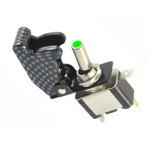 Toggle Switch Illuminated Gr W/BLACK Cover MY-T101-GR-BW