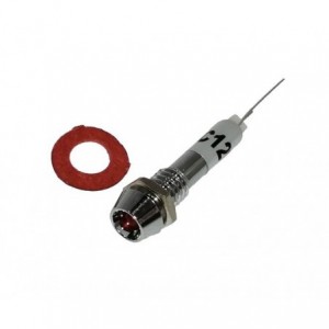 Panel Mount 6MM LED Indicator 12VDC Red XD22-6-12VDC-RD