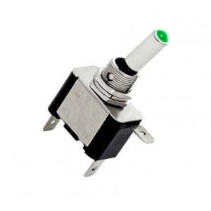 Toggle Switch Spst Iluminated Gr 12V LED 20A ASW-07D-GR