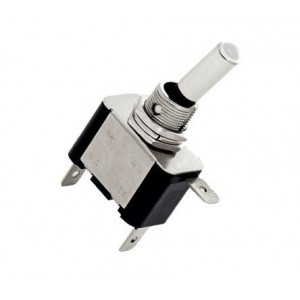 MINI Toggle Switch Spst Iluminated Wt 12V LED 20A ASW-07D-WT