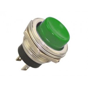 PUSH BUTTON SWITCH N.C. SPST 3A GREEN M16 D19mm DS-212C-GR