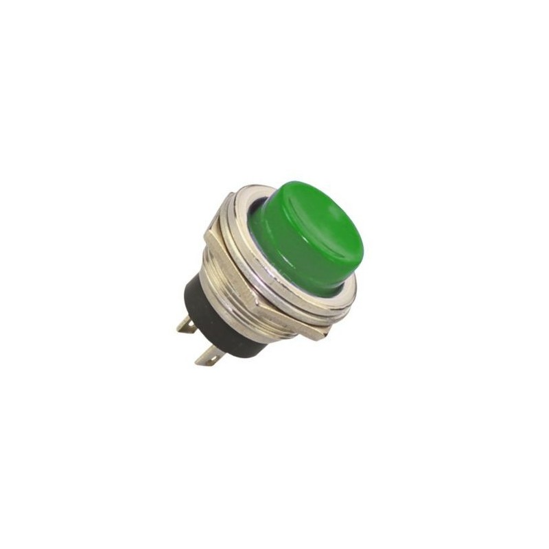 PUSH BUTTON SWITCH N.C. SPST 3A GREEN M16 D19mm DS-212C-GR - GeeWiz