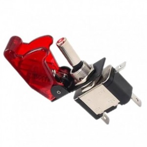 Toggle Switch Red With Safety Protector MY-T101-RD