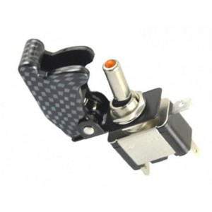 Toggle Switch Illuminated Red W/BLACK Cover MY-T101-RD-BW