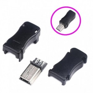 MINI USB Plug In Black Housing 5P - Rewireable 170820