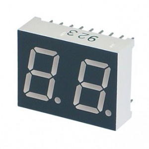 DUAL 7-SEGMENT LED DISPLAY CC GREEN 12.6mm BDC502RD