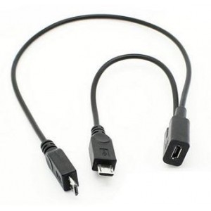 MICRO-USB Y-CABLE- 1x DATA &amp; 1x POWER U-2C-076
