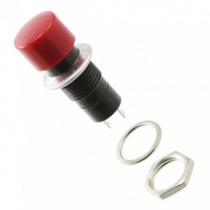 PUSH BUTTON MUSHR SWITCH N.O. SPST 3A RED SOLDER M12 D16.5mm L37.5 B161B-RED