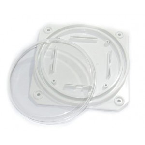 ENCLOSURE LED FIXTURE WT W/CLR LENS 150x150x15mm LBWLC BASE-WT-CL-LEN