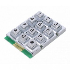KEYPAD 4x3-*- METAL W/PROOF AK-207-N-SSB-WP-MM