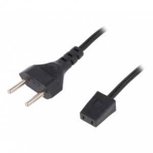 AC Fan Lead 2W To 2M Euro Plug Black A2-B
