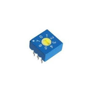 Binary Rotary Dip Switch 08W Real Code White Actuator ERD108RS