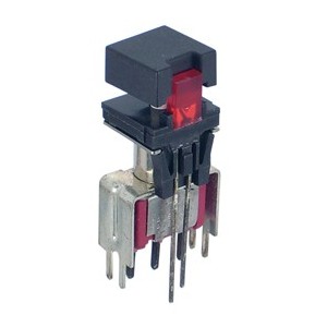Square Push Button Switch Spdt W/LED Pcb 8161J96V3QE-23