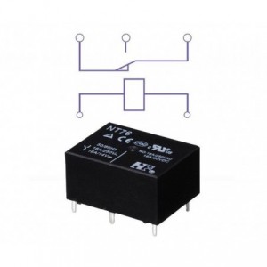 Relay Spdt 16A 12VDC Rect 5PCB NT76-C-Z-12VDC