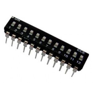 DIP SWITCH 12-POLE 100mA L/PR EAH112E *D*