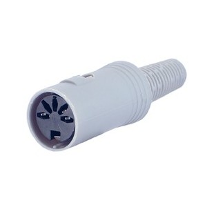 Socket Din 5W 180 Deg W/SLEEVE Grey K3690C-270D