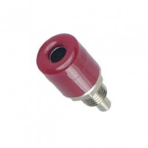BANANA SOCKET 4mm DARK RED SOLDER TL23mm RG11-RED