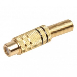 SOCKET RCA IN-LINE METAL GOLD BK K29444BK (5/6mm)