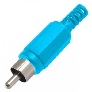 Rca Plug Str Blue W/SLEEVE K312A-BL