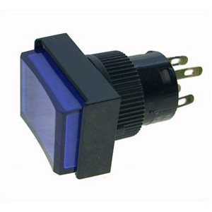 Illumin Push Butt Switch Blue Dpst 250V 3A B1857B-BL (sqr)