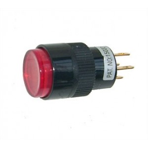 PUSH SWITCH N.O 15mm MOM IL RD B18561B-RD