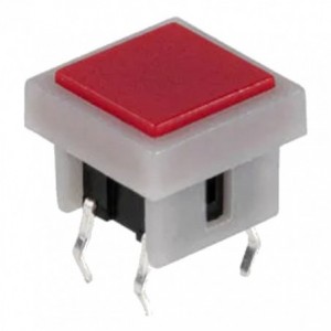 PUSH BUTTON RED TACTILE SQUARE 10x10 PCB B1736AA