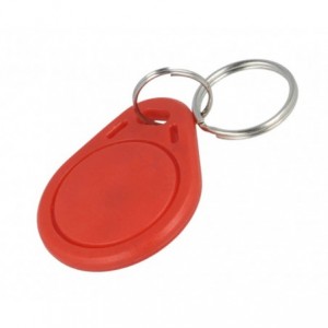 KEYCHAIN / FOB RFID TAG TK4100 125KHz RED 32x40mm KF-TK4100-125KHz