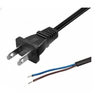 2PIN FLAT MAINS PLUG TO OPEN END LEAD 0.75 1.5m BLACK 240048