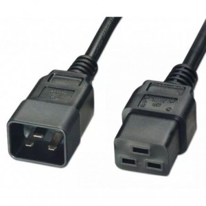C19 IEC SOCKET -C20 IEC PLUG MOULDED LEAD BLACK - 1.2m PC-MAEC19C20153BK2