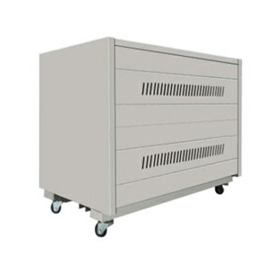 STEEL BATTERY CABINET 8x100A 78x45x68 WHEELS LC-8 / 23....  NO LEADS