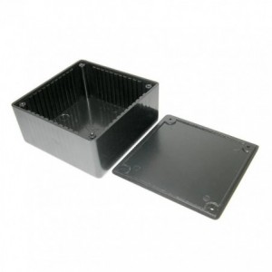 ABS ENCLOSURE BLACK 105x105x52mm WITH RIBS S30-BLACK RIBBED