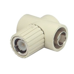 Adapter BNC-PLUG To 2X BNC-SOCKET Cream T-JUNCTION B-712