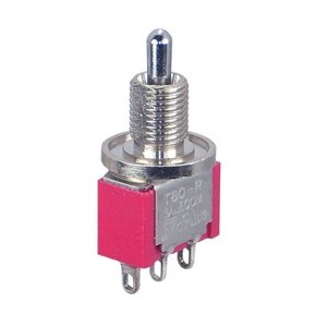 Minin Toggle Switch Spdt (ON)-OFF-(ON) Solder T8014A-TLBQ-E-H