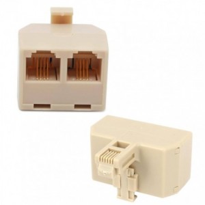 2W RJ12 6P6C MODULAR SOCKET - 1xRJ12 6P6C PLUG COUPLER AAD66