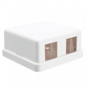 Surface Mount Ethernet Empty Box 2 Port White SA8P8CB2