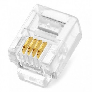 RJ11 Modular Telecoms / Telephone Plug 3 Prong 6P4C 6W4PS