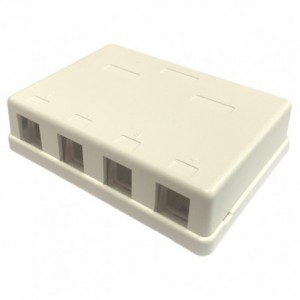 Surface Mount Ethernet Empty Box 4 Port White SA8P8C84