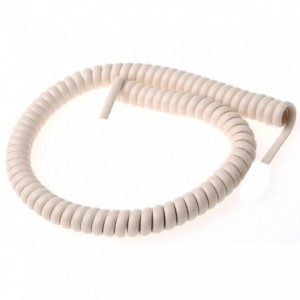 4C Ivory Curly Telephone Cord Open End 1M CURL1M0I