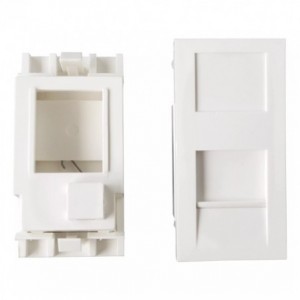 25x50mm STR. 1 PORT SNAP SHUTTERED KEYSTONE ADAPTER WHITE 8W8PKBSN1