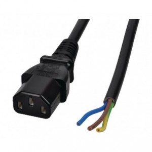 C13 IEC SOCKET WITH CABLE/LEAD OPEN ENDED BLACK L600mm 0M6IEC