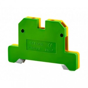 TERMINAL BLOCK DIN EARTH 2.5mm GREEN/YELLOW TBE-EK2.5