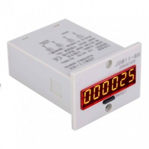 DIGITAL 6-DIGIT PULSE COUNTER 12 to 24VDC DRY CONTACT INPUT JDM11-6H-C-12-24VDC