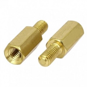 BRASS METAL SPACER MAL-FEM M4x15x8mm V6257E BRASS