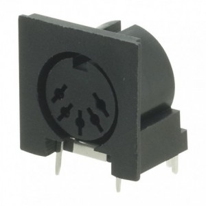 Socket Din R/A 5W 180D Pcb 05FPR