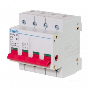 Din Rail Isolator 4 Pole 63A IS-ADH1-100-463