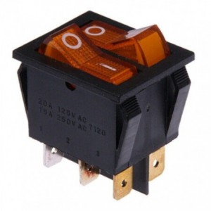 Rocker Switch Dpst ON-OFF Illum Yl 16A 250V KCD2-2101N-YELLOW